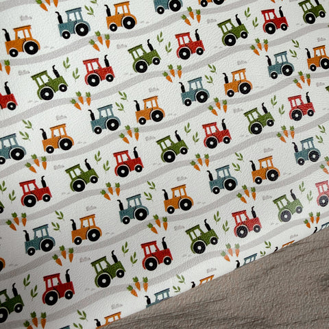 Tractors Picking Crops Leatherette