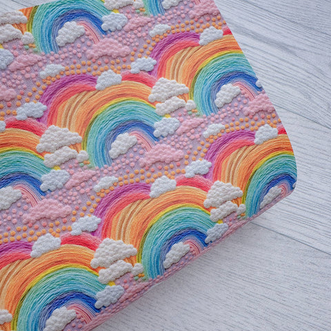 Embroidery Pastel Rainbows Leatherette