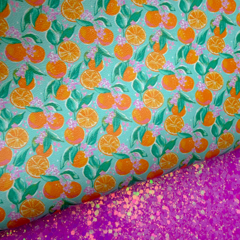 Duo Orange Blossoms Glitter & Leather Sheets