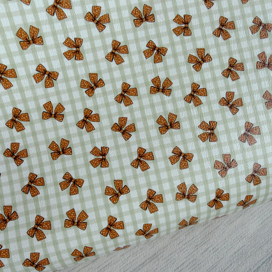 Autumn Bow Check Faux Leather Sheet
