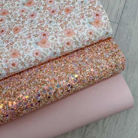 Muse Bloom Peachy Floral Glitter Trio