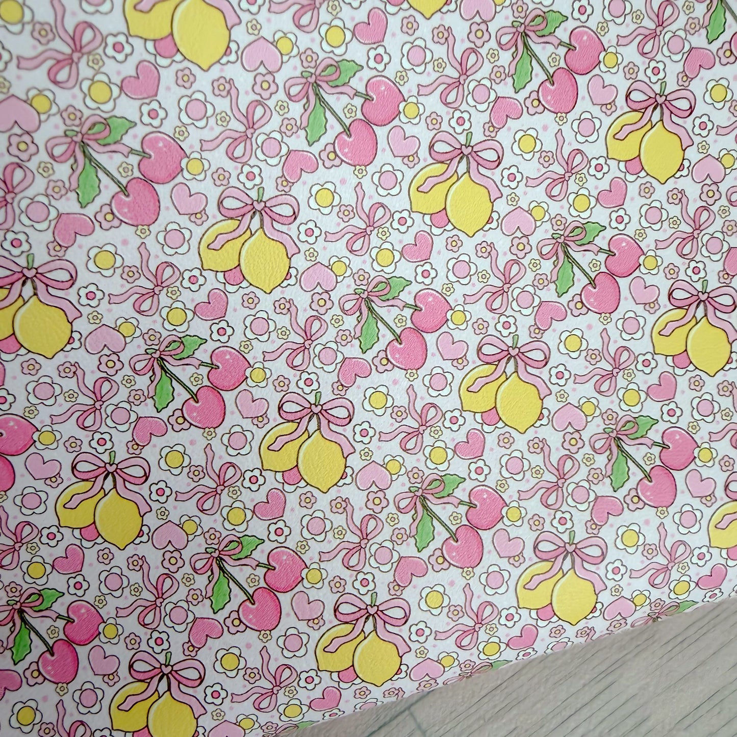 Lemons & Cherries Faux Leather Sheet