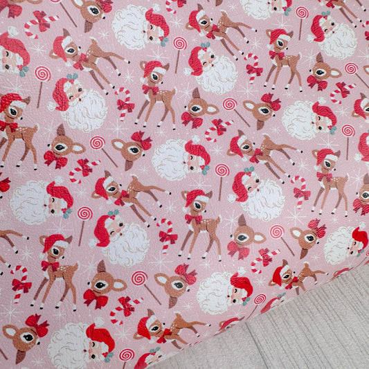 Father Christmas & Deers Leatherette