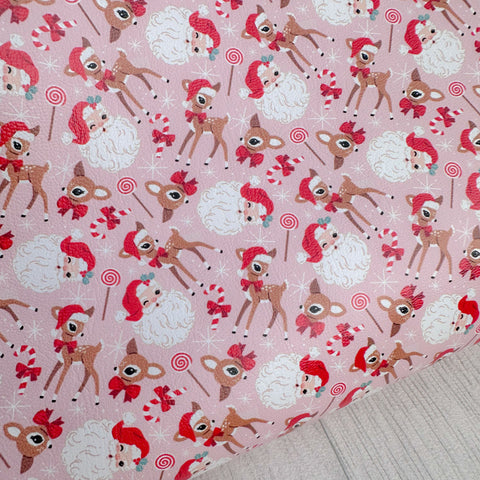 Father Christmas & Deers Leatherette