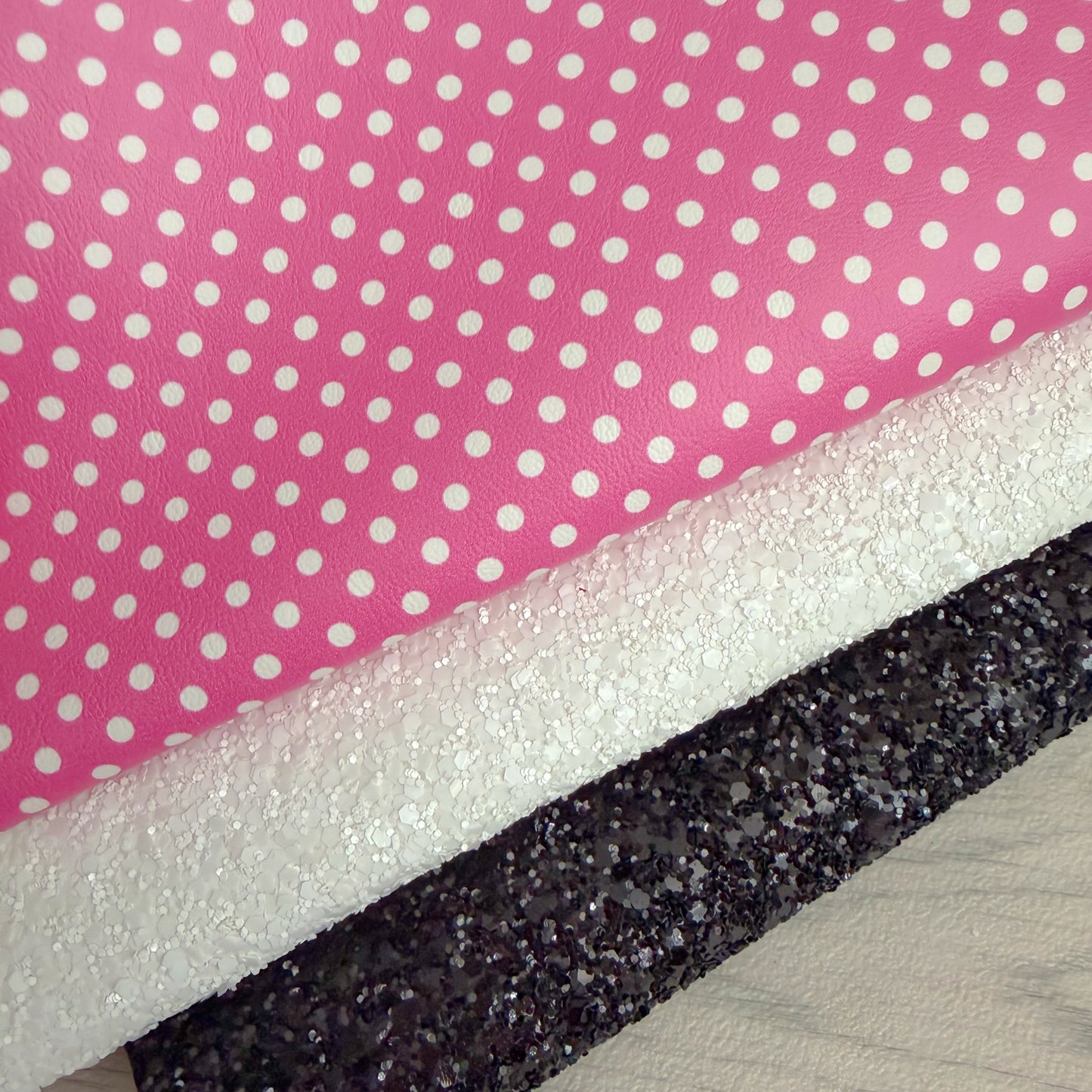 Trio Vintage Mouse Pink Glitter & Leather Sheets