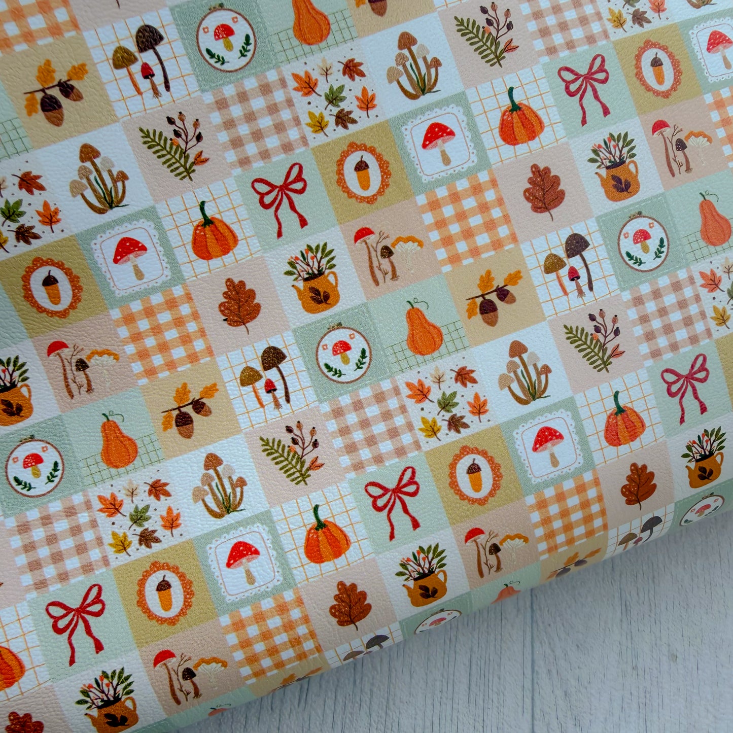 Autumn Patchwork Faux Leather