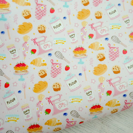 Cute baking faux leather sheet for bow crafts
