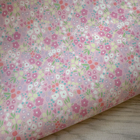 Bow Blooms Pink Leatherette