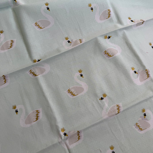 Fat Quarter Cotton Fabric Mint Swan