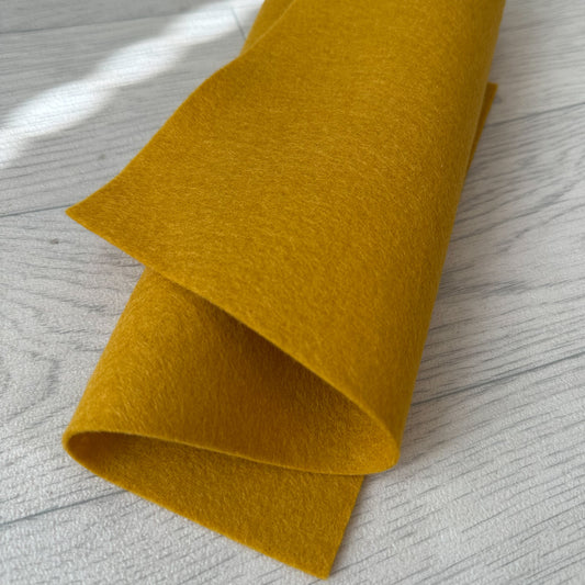 Mustard Yellow 100% Merino Wool Felt