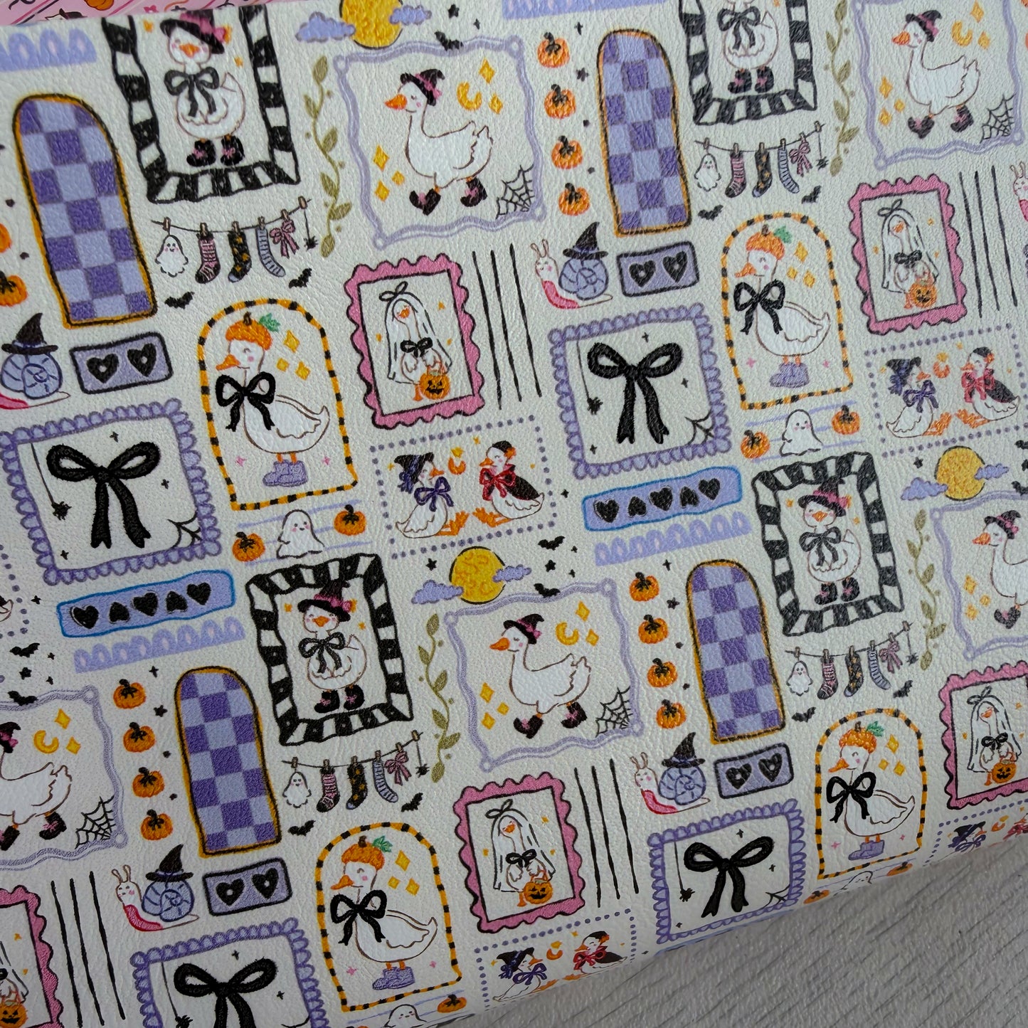 Halloween Goose Faux Leather Sheet