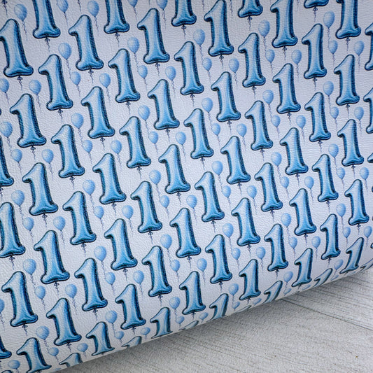 1 Balloon Blue Leatherette