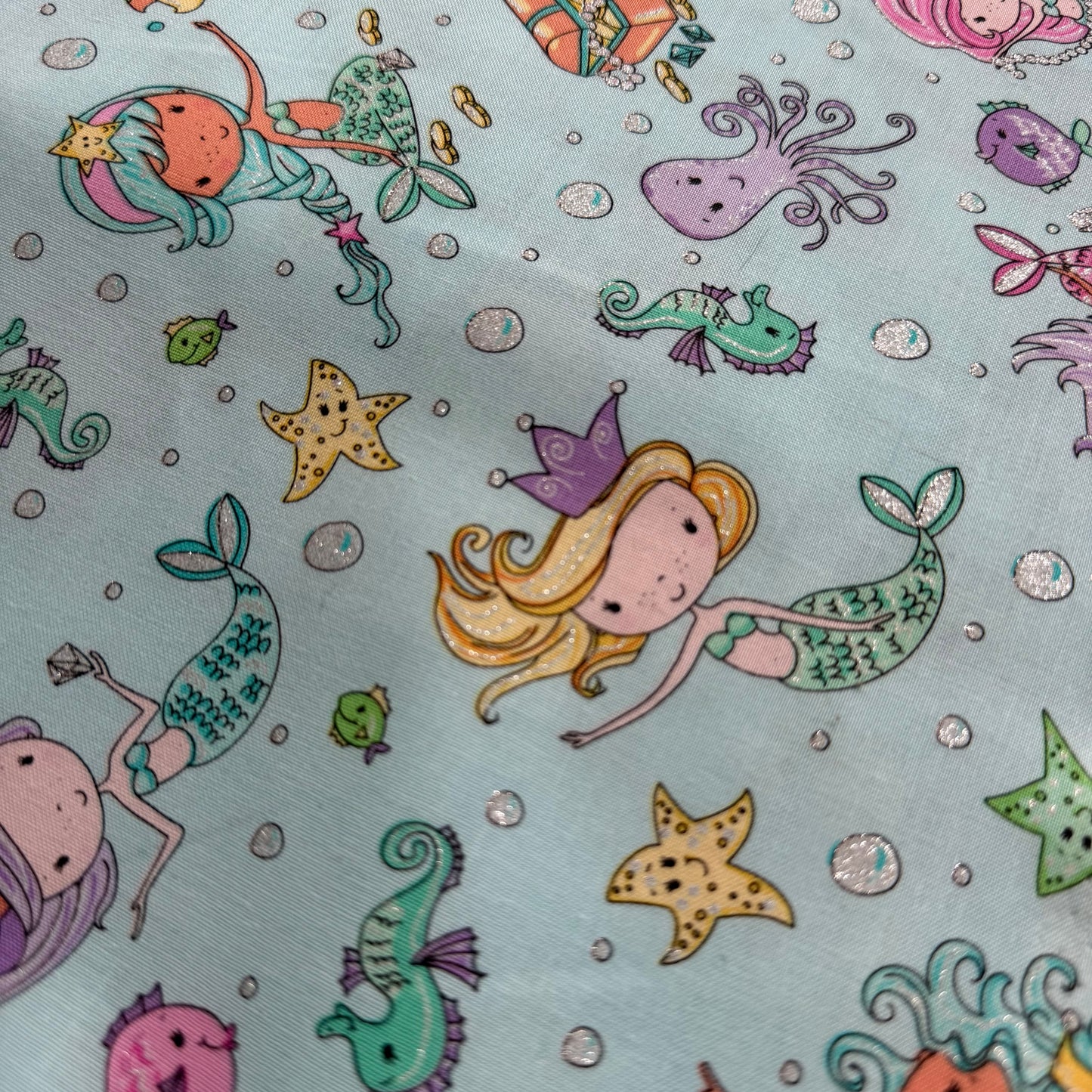 Glittery Mermaids By Timeless Treasures (Fun-CM3878) Cotton Fabric