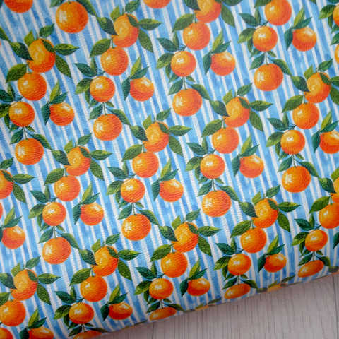 Orange Stripey Faux Leather