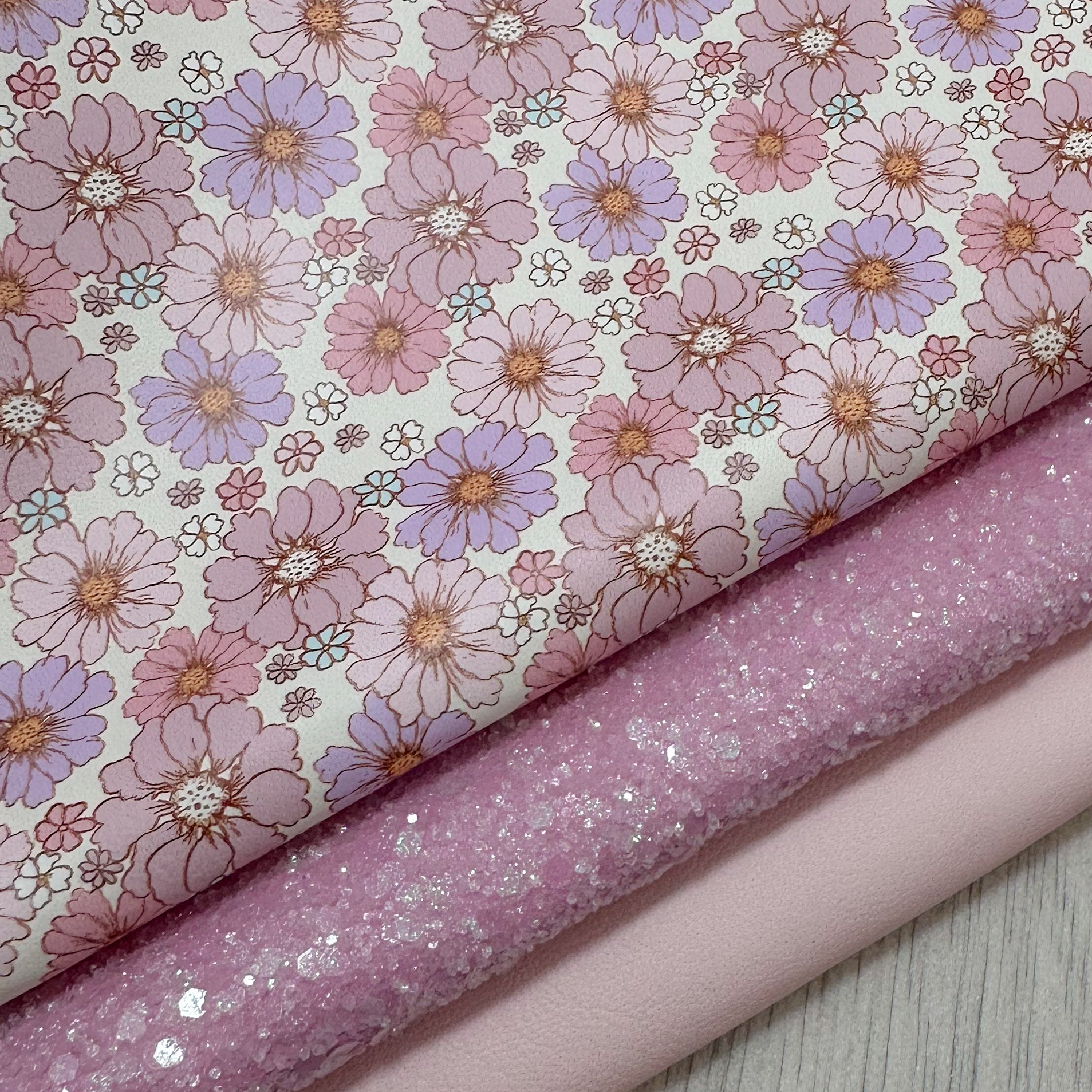 Muse Bloom Pink & Lilac Floral Glitter Trio