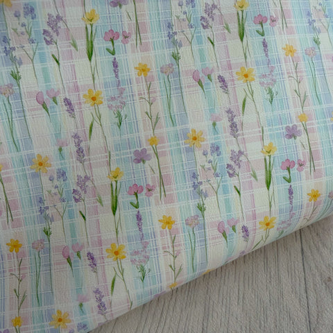 Floral Plaid Leatherette