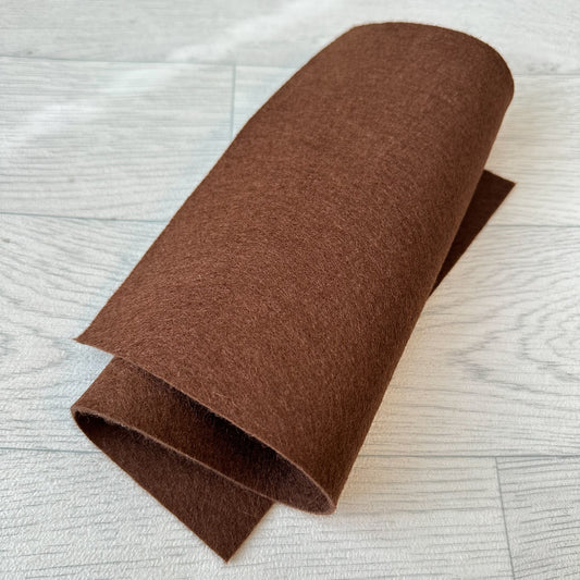 Chocolate Brown 100% Merino Wool Felt