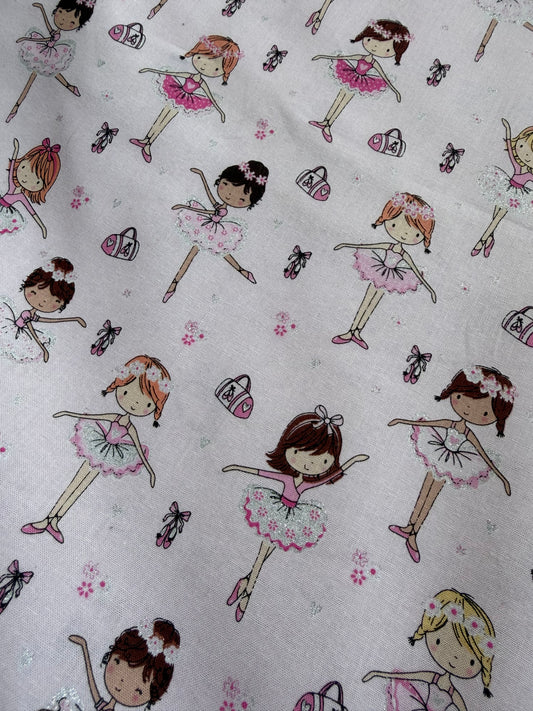 Glitter Ballerinas By Timeless Treasures (Fun-CM3817) Cotton Fabric