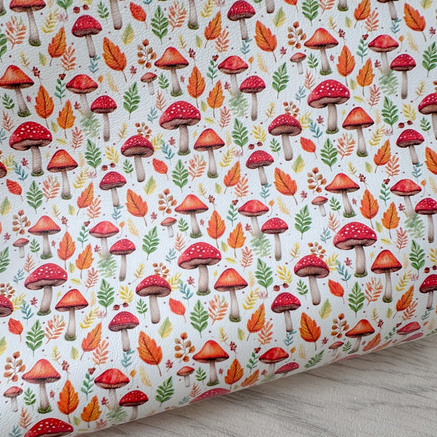 Woodland Toadstool Faux Leather Sheet
