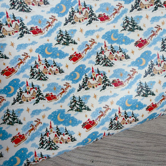 Santa’s Journey Faux Leather Sheet