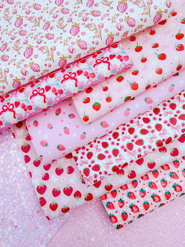 Strawberries Glitter & Faux Leather Bundle