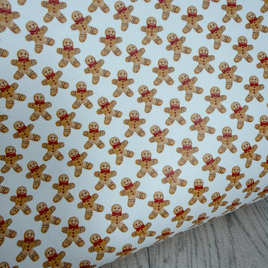 Happy Gingerbreads Faux Leather Sheet