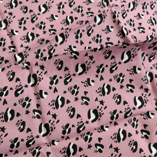 Fat Quarter Cotton Fabric Dusky Pink Leopard