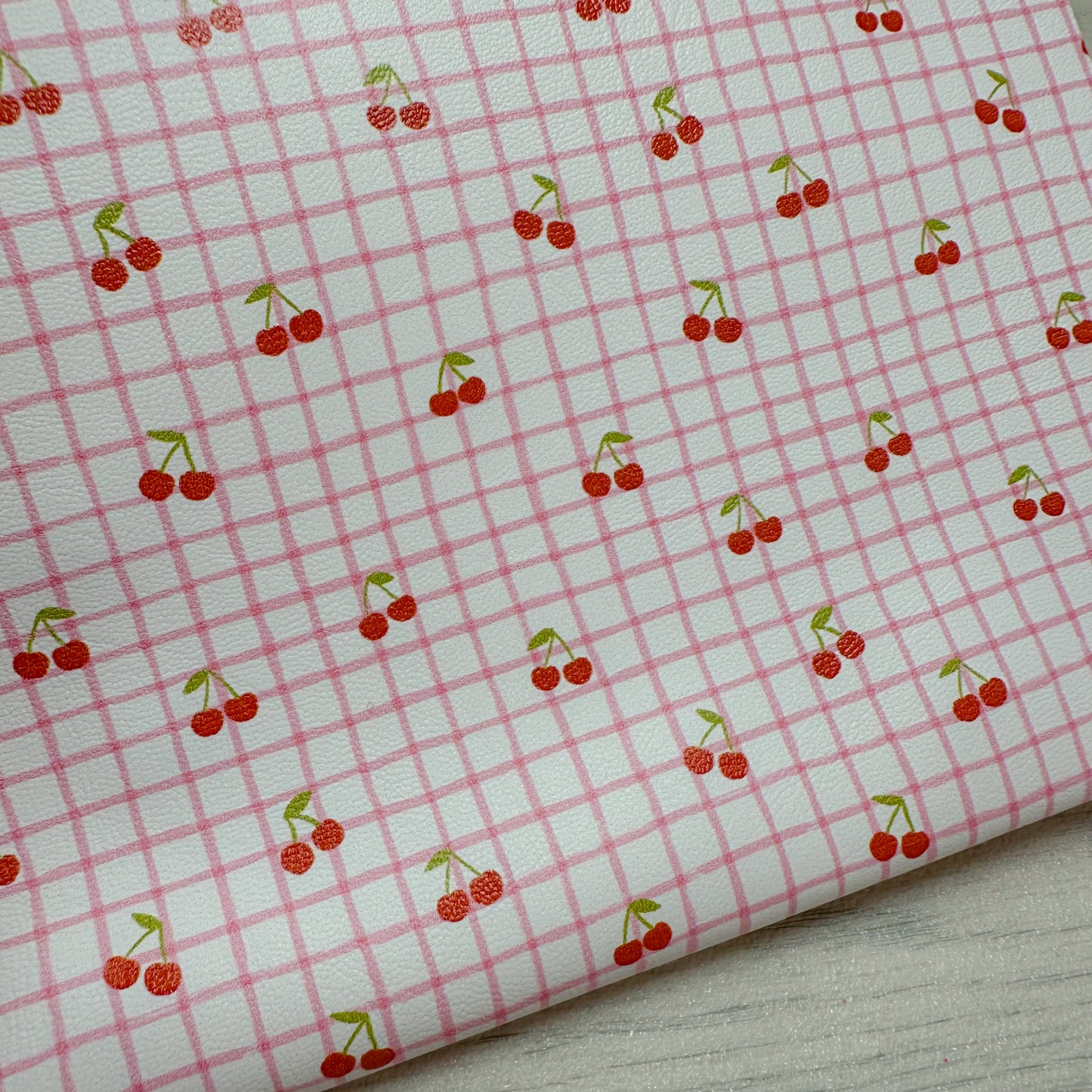 Cherry Check Leatherette