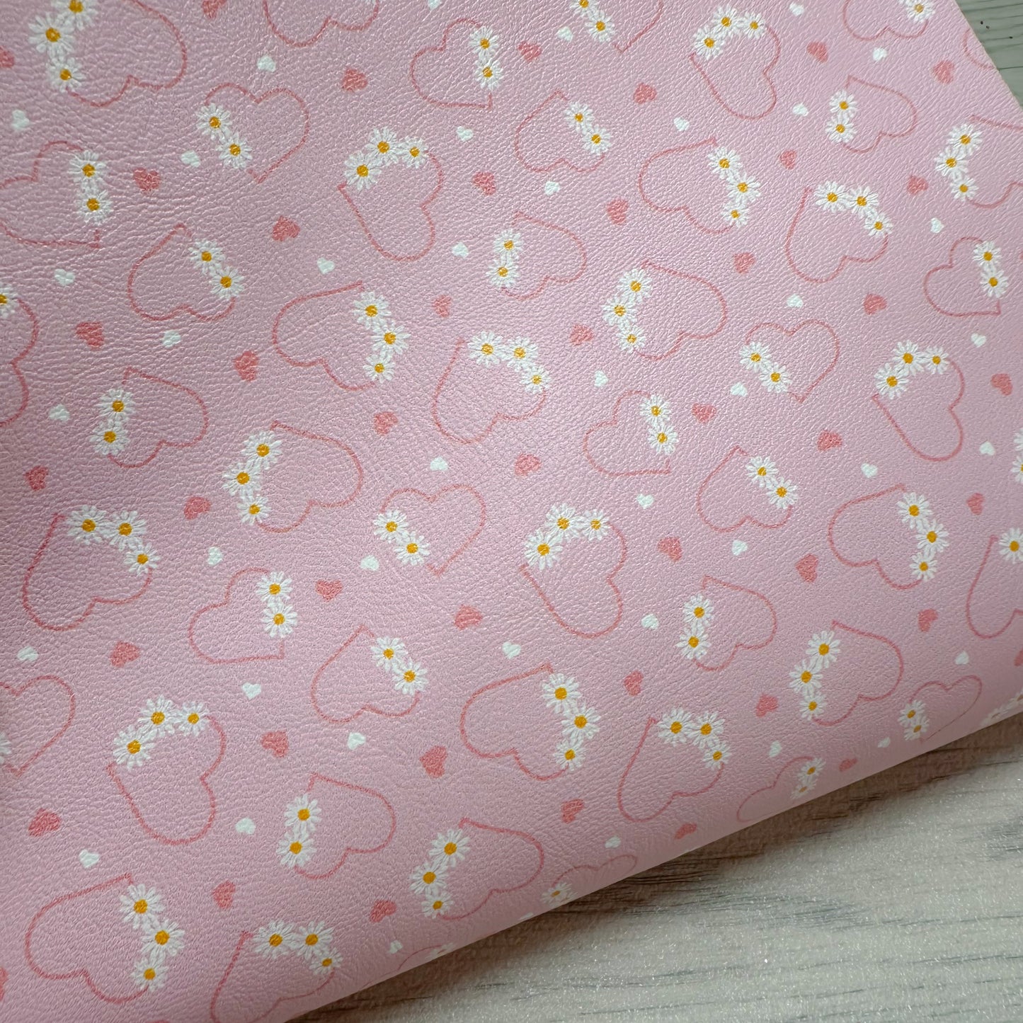Hearts With Daisies Leatherette