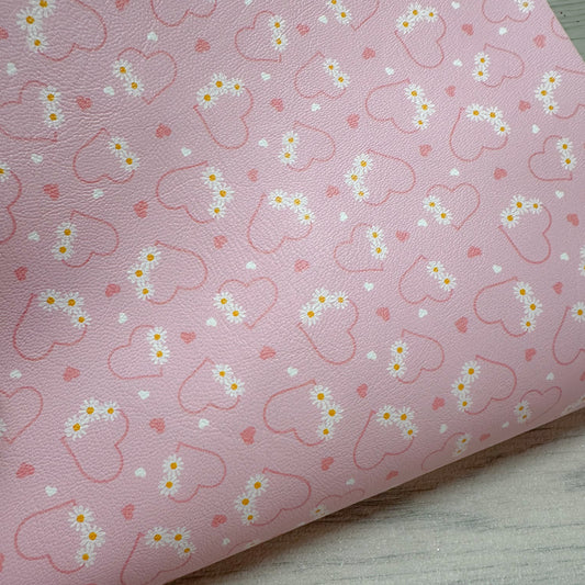 Hearts With Daisies Leatherette