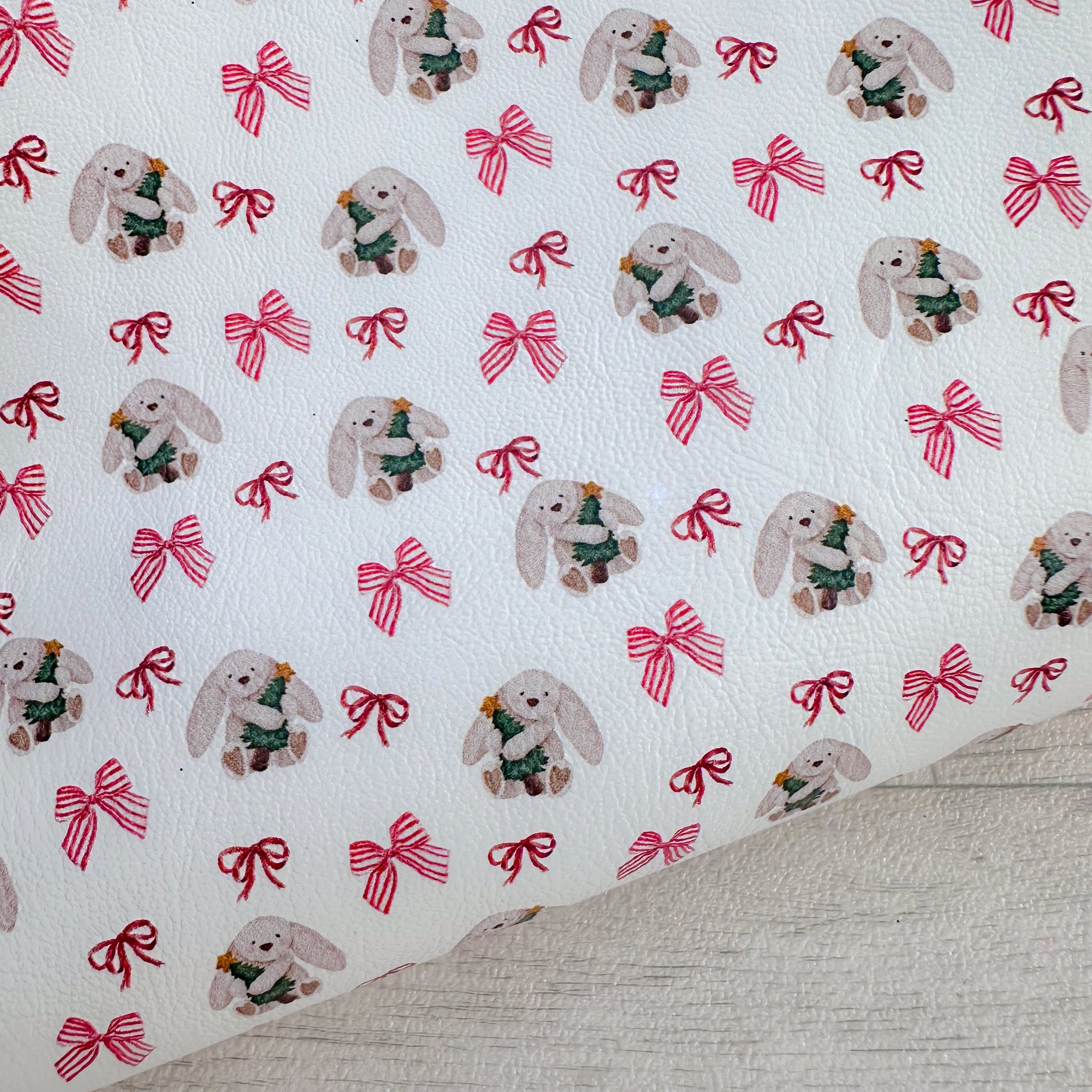 Christmas Bunny’s & Ribbons Leatherette