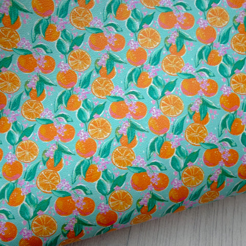 Oranges Blossom Faux Leather