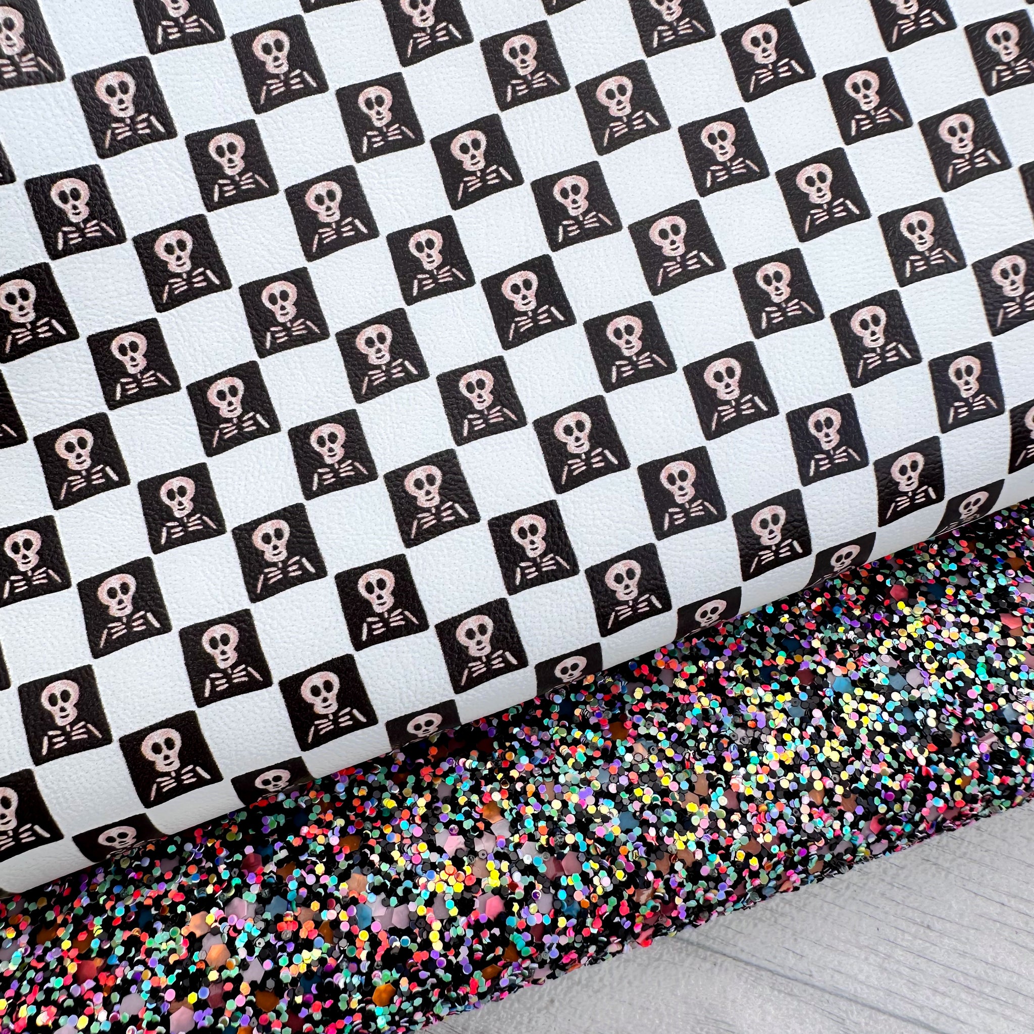 Checked Skeleton Glitter Duo