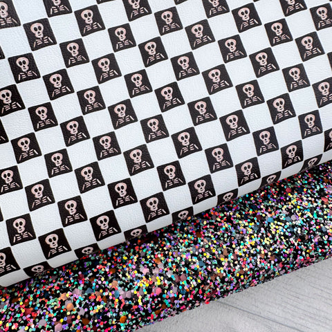 Checked Skeleton Glitter Duo