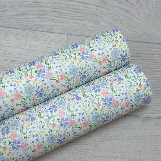 Spring Fling Floral White Leatherette
