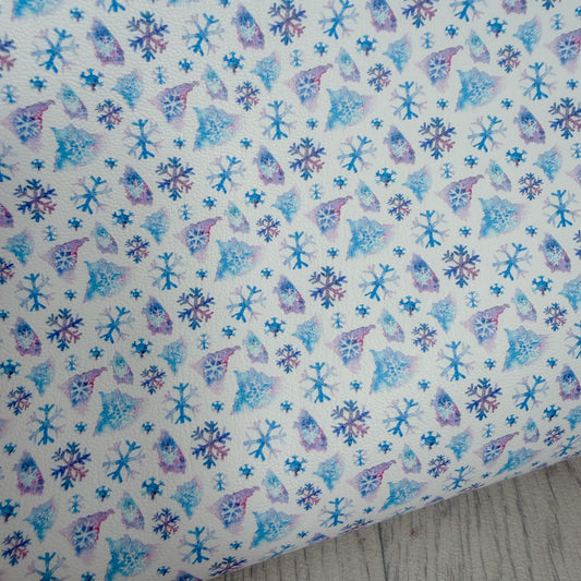 Seeing Snowflake Faux Leather Sheet