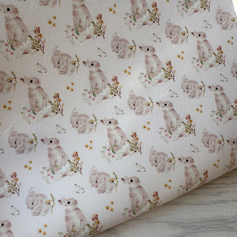 Cute Bunnys Soft Pink Leatherette