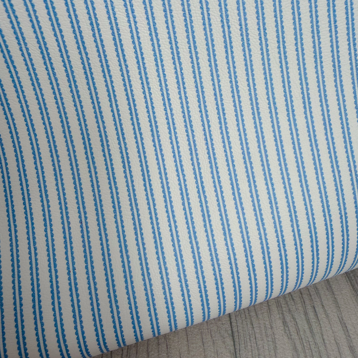 Blue Scalloped Stripes Faux Leather Sheet