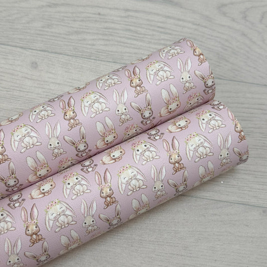 Boho Pink Bunnies Leatherette