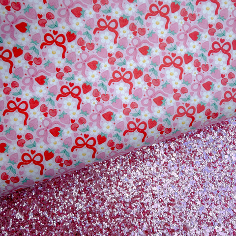 Duo Coquette Bow Berries Glitter & Leather Sheets