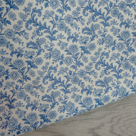 Blue Vintage Blooms Leatherette