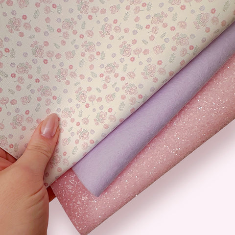 Delcate Floral Glitter Trio