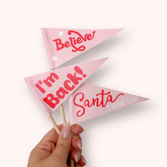 Elf Flags Red & Pink Leatherette