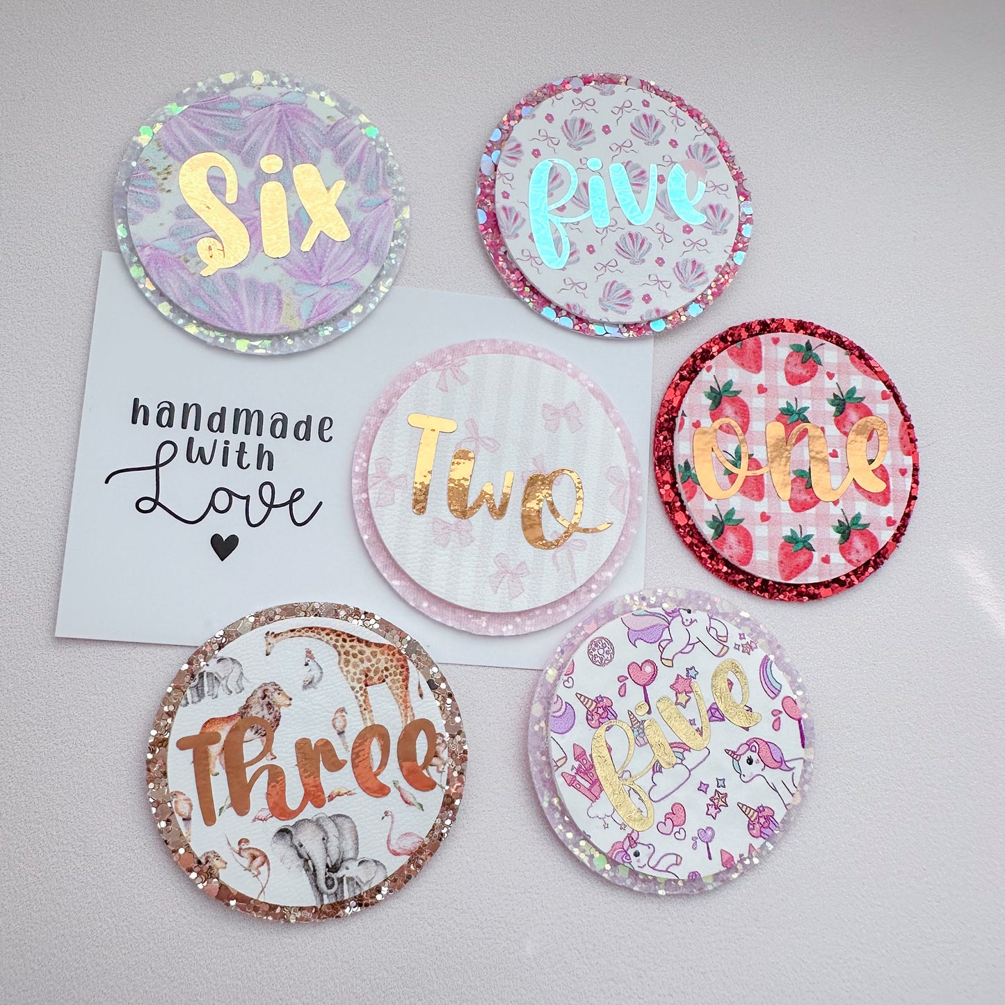 Script Number Badge – Ready Made