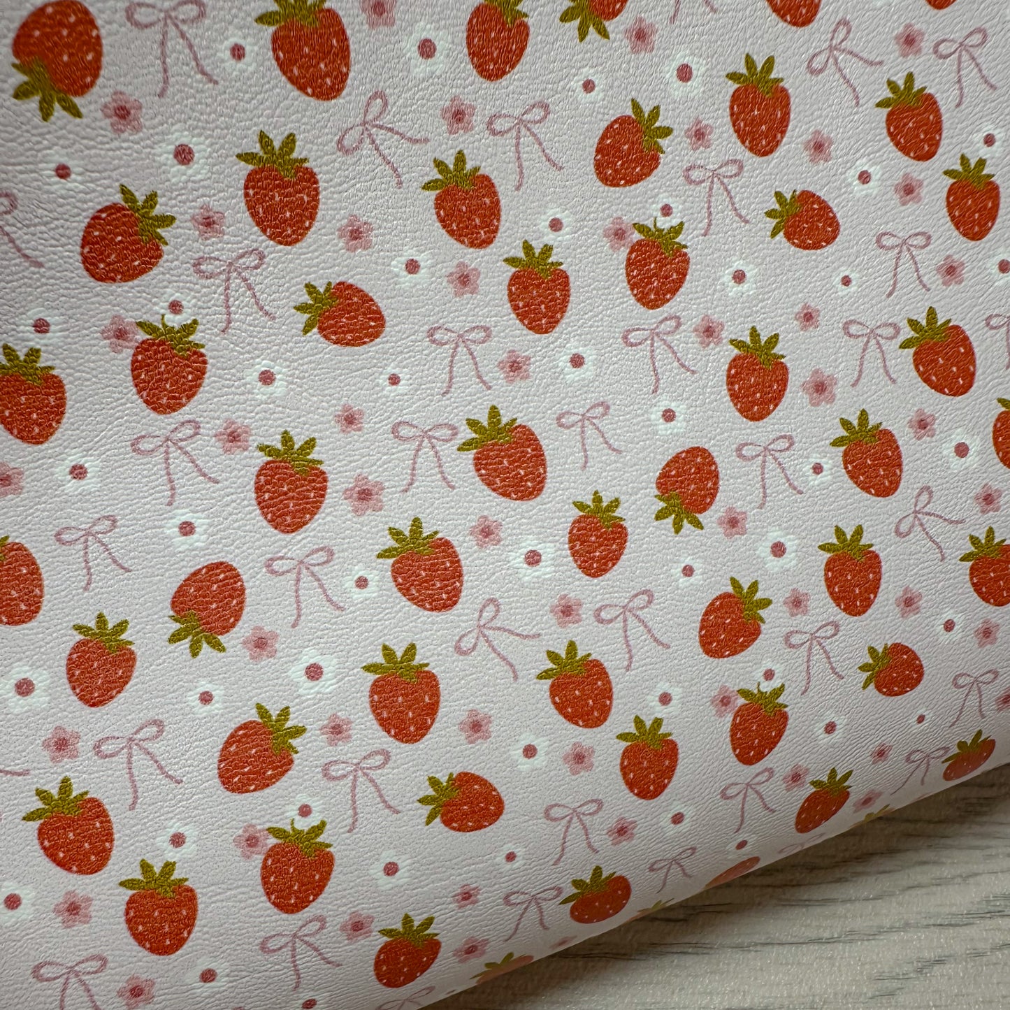 Flowers, Bows & Strawberries Leatherette