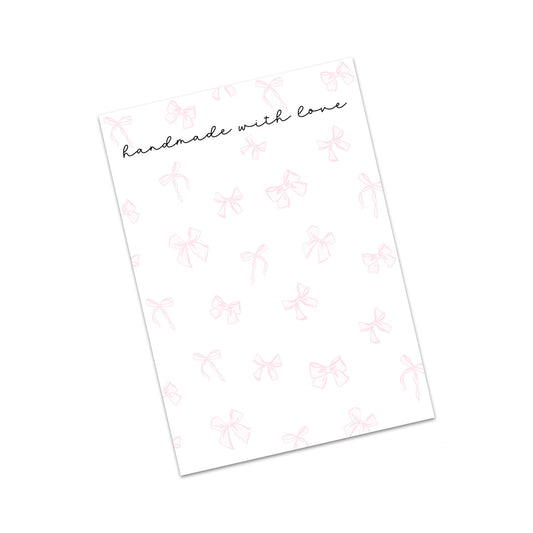 Pink Bows Handmade With love Bow Display Cards