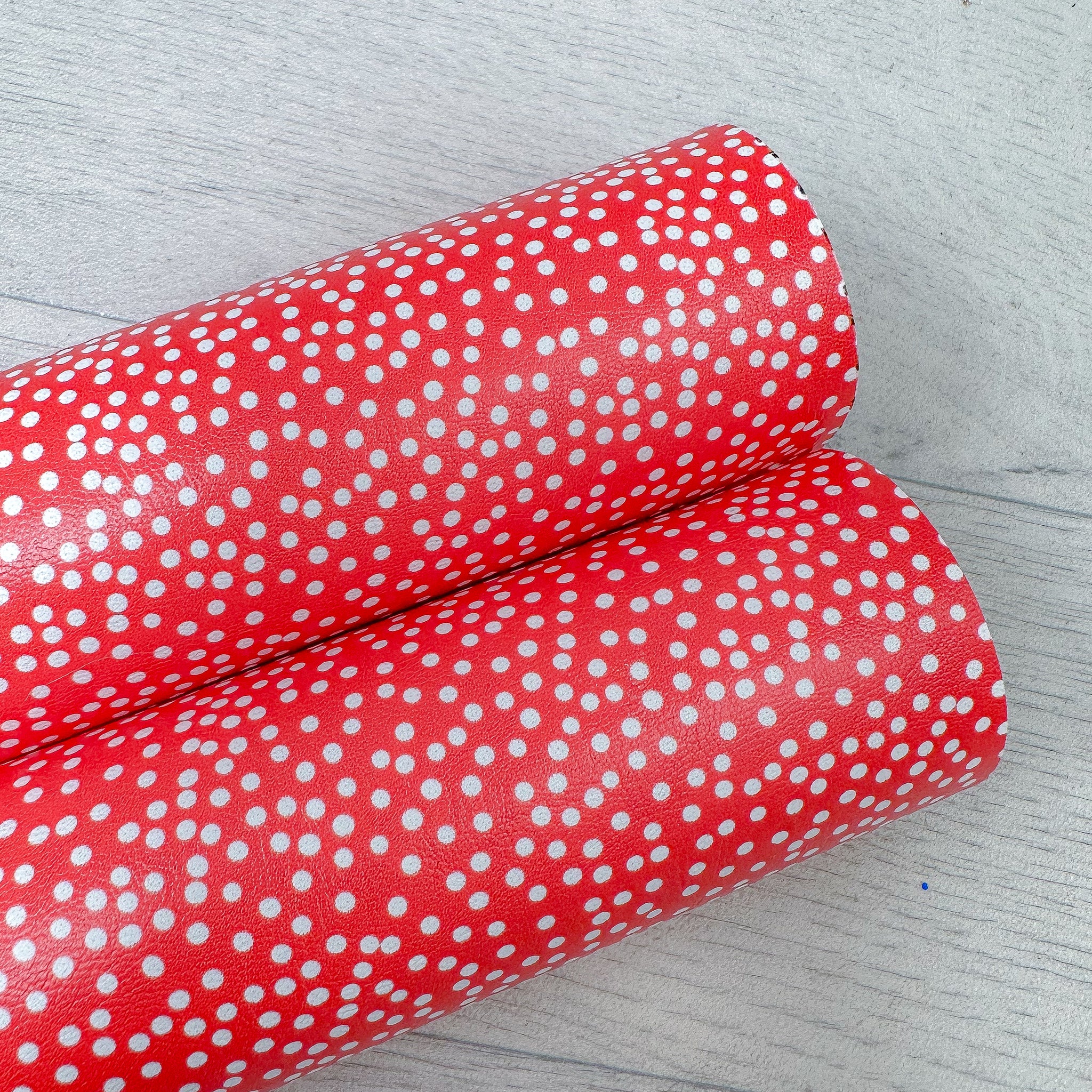 Red polka Dots Leatherette