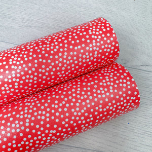 Red polka Dots Leatherette