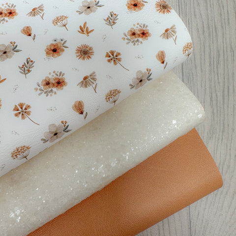 Boho Blooms Mustard Glitter Trio