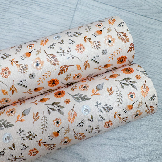 Fall Blooms Faux Leather Sheet